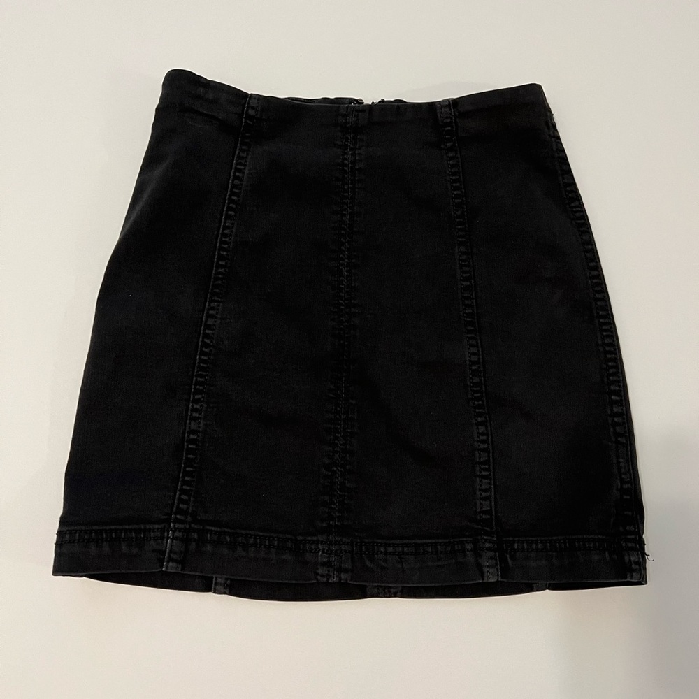 Free People We The Free Modern Femme Denim skirt, black, size 0